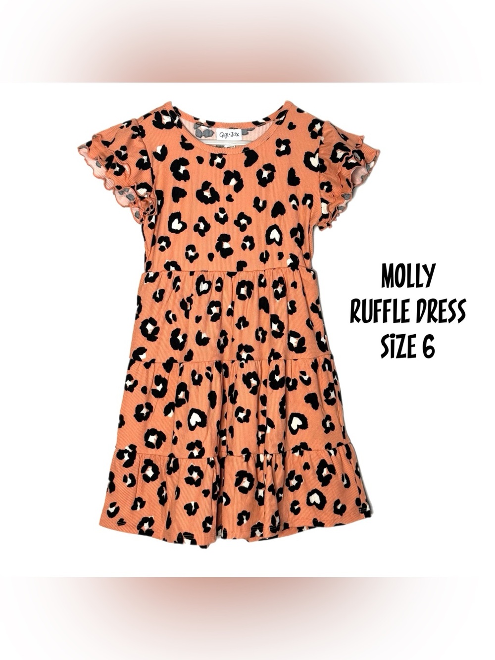 NWT GIRLS RUFFLE DRESS, matching, sisters, heart leopard, LuLaRoe Gigi + Jax